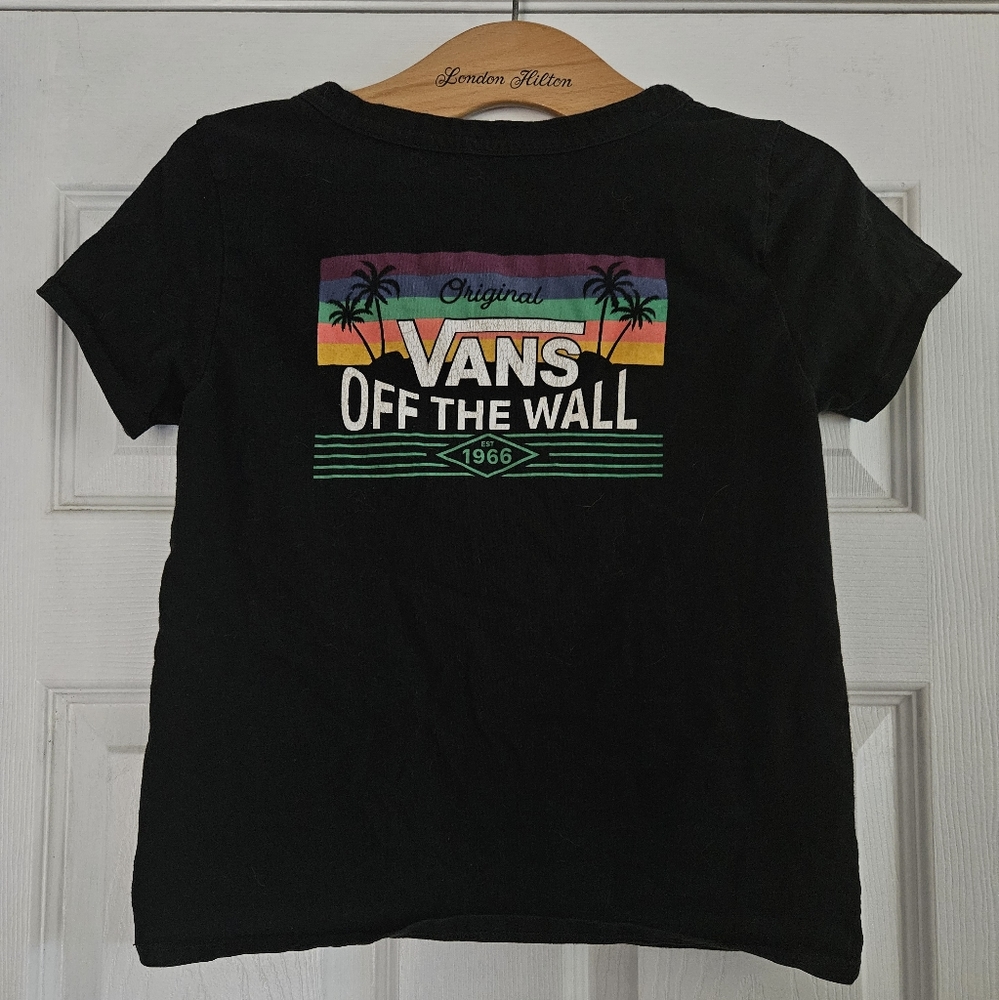 Vans Black Women's Off The Wall T-shirt Size Small